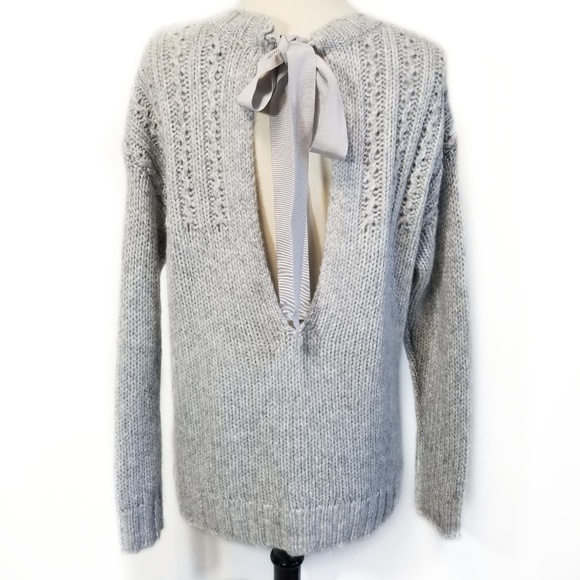 Aerie Nwt Gray Knit Sweater Ribbon Tie 